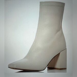 Aqua Juno Leather Square-Toe Booties NWOT